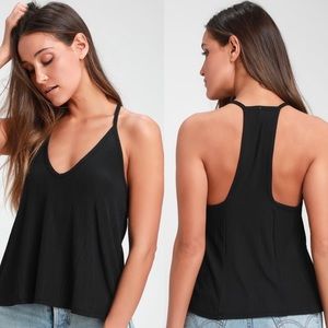 Free people slinky slink black tank top